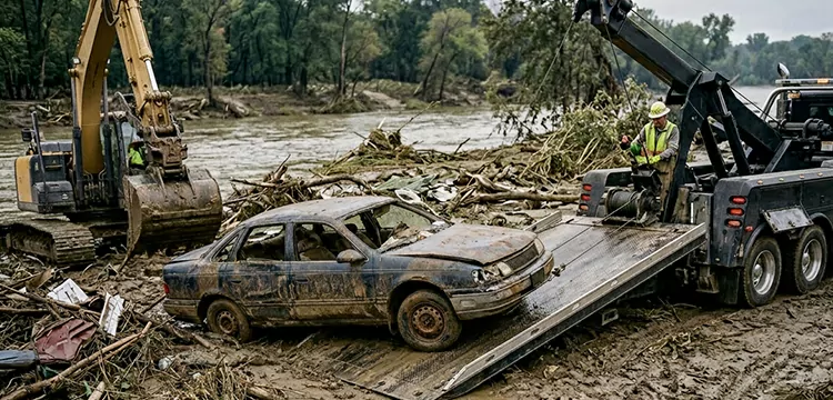 Same Day Flood Damaged Car Pick Up in Houston 